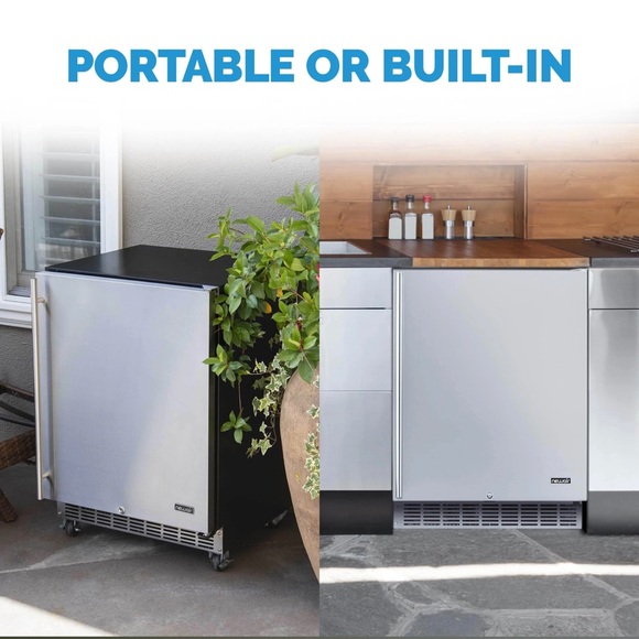 Newair 24” Outdoor Fridge Weatherproof Stainless Steel with Auto-Closing Door - Picture 7 of 9